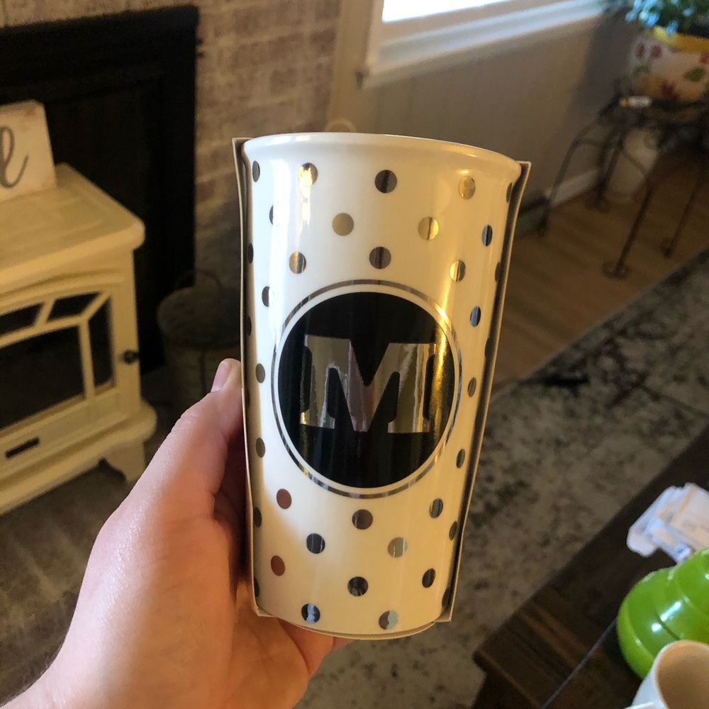 Initial ceramic coffee cup
